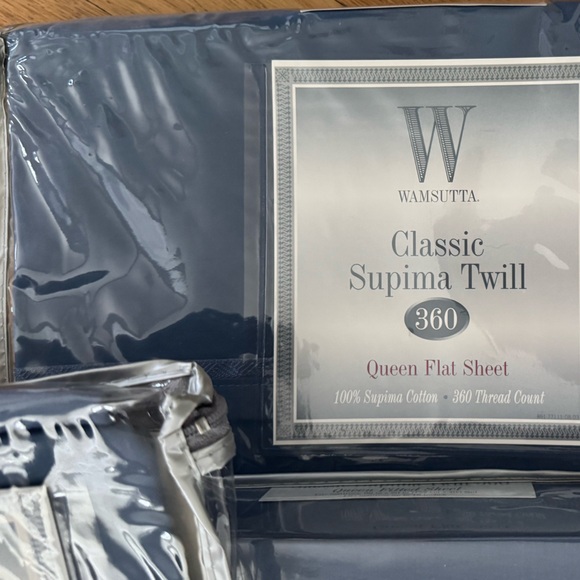 Wamsutta Classic Supima Twill Queen Bedding Set in Azure 360 Thread Count NWT - Picture 4 of 7